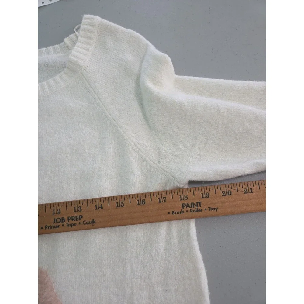 Lauren Conrad Sweater Medium White Cream Bird Sequins Active Casual Preppy